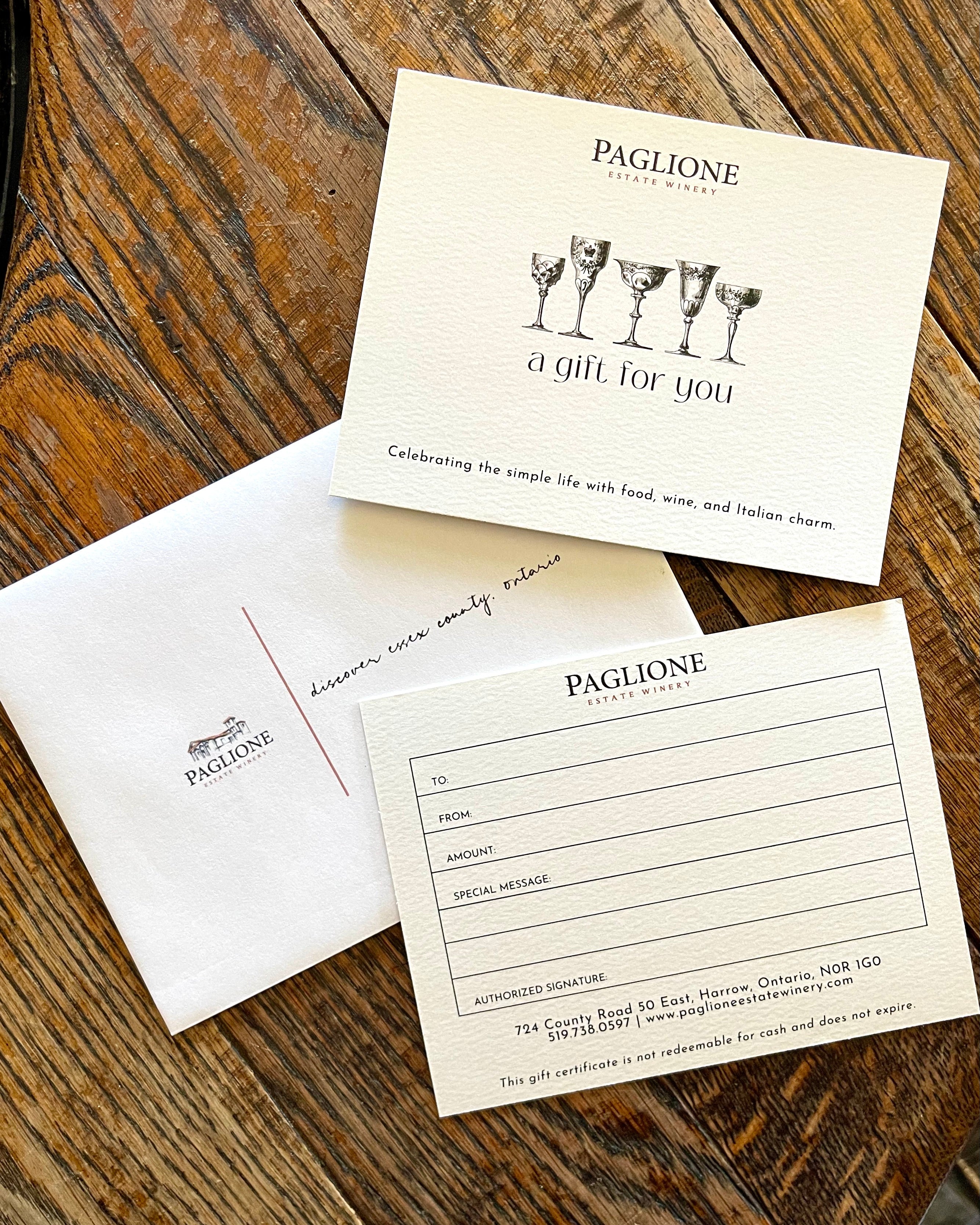 Winery & Trattoria Gift Certificate